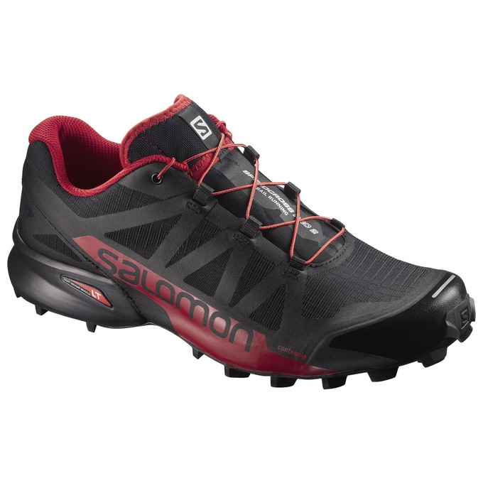 Salomon Singapore Mens Trail Running Shoes - SPEEDCROSS PRO 2 Black/Burgundy | 82647-LFUB